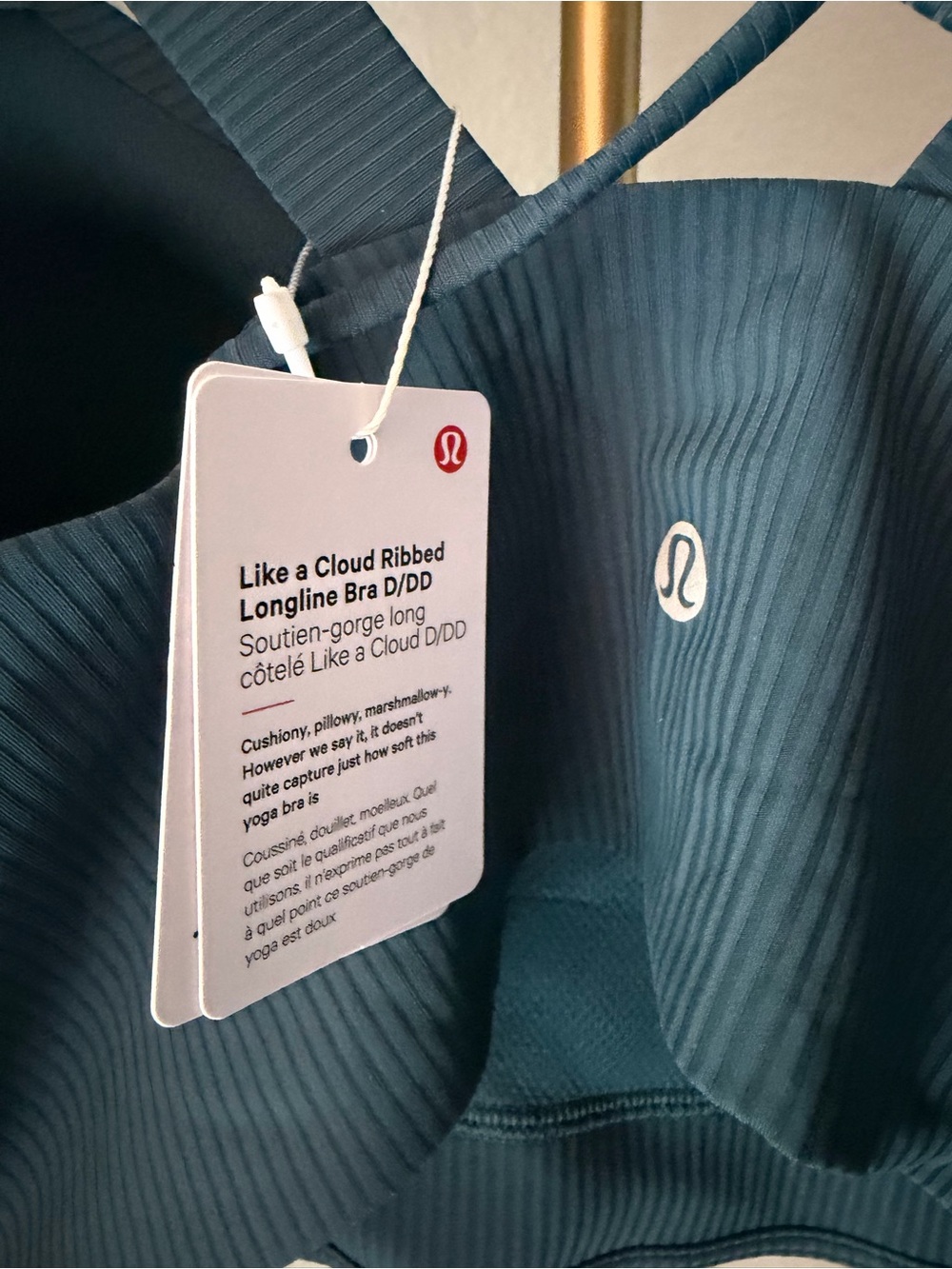 NWT Lululemon Indochine Blue Sports Bra with Soft Cups - Size 10 (D/DD Cup) - Picture 3 of 4
